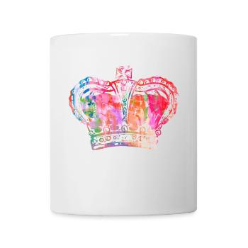 Aquarell Krone Queen Geschenk Idee - Tasse - Weiß - Vorne