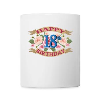 Félicitations pour le 18ème anniversaire - Mug blanc - blanc - Devant