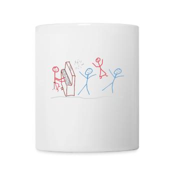 Piano stick man, woman music leisure hobby - Mug - white - Front