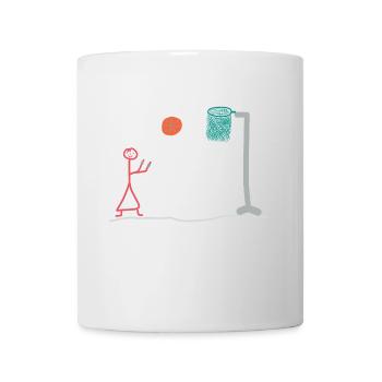 Basketball stick figure female sport action - Mug - white - Front