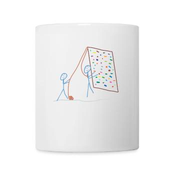 Klettern Strichmännchen, Kletterwand, abseilen - Tasse - Weiß - Vorne