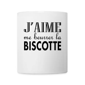 J'aime me beurrer la biscotte - Mug blanc - blanc - Devant