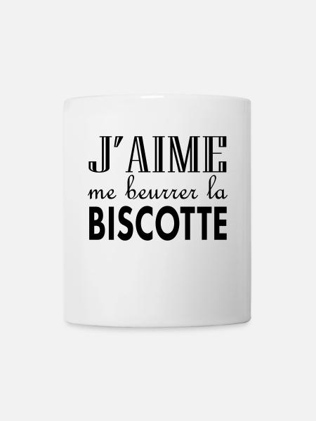 I like to butter the biscotte - Mug - white