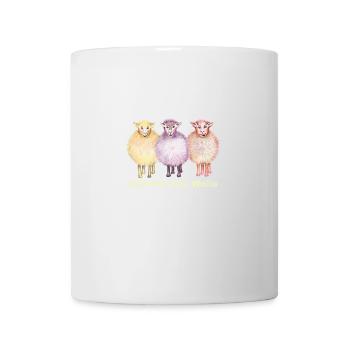Three sheep "Come what wool" yellow - Mug - white - Front