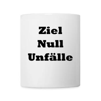 Ziel Null Unfälle (schwarz) - Tasse - Weiß - Vorne