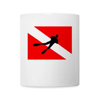 Taucherflagge - Tasse - Weiß - Vorne