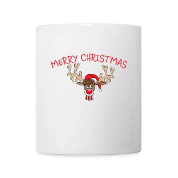 Merry Christmas Rentier Rudolf - Tasse - Weiß - Vorne