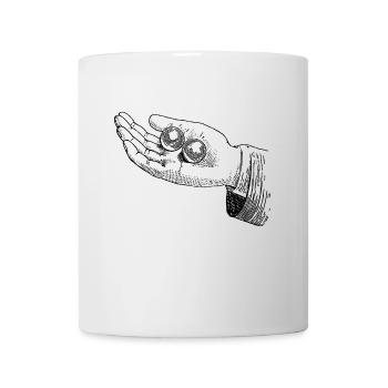 Hand mit Murmeln - Tasse - Weiß - Vorne