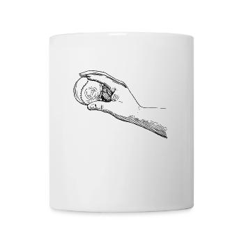 Hand mit Baseball - Tasse - Weiß - Vorne