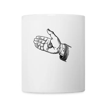 Hand with coin - Mug - white - Front