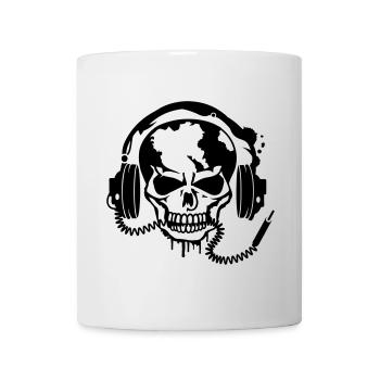 Skull with headphones - Mug - white - Front
