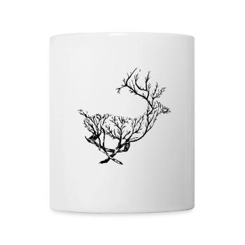 Kunstvoller Hirsch - Tasse - Weiß - Vorne