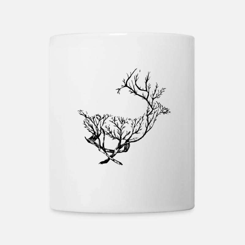 Kunstvoller Hirsch - Tasse - Weiß