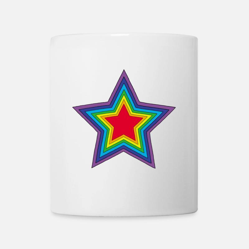 Regenbogenstern - Tasse - Weiß