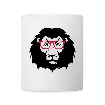 lion glasses nerd - Mug - white - Front