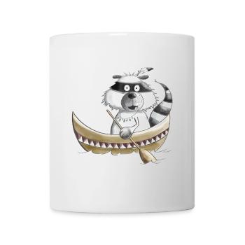 Raton Laveur En Canoë I Kayak I Paddle Enfants Cadeau - Mug blanc - blanc - Devant