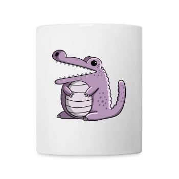 Pink Krokodil I Funshirt Monster I Kawaii Manga - Tasse - Weiß - Vorne