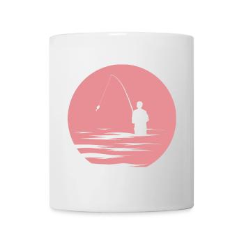 Pêcheur, Lac, Soleil Du Soir, Mer, Poisson, Symbole Nature - Mug blanc - blanc - Devant