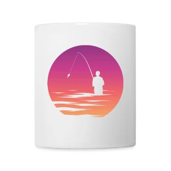 Pêcheur pêcheur lac symbole lune mer Illustration - Mug blanc - blanc - Devant