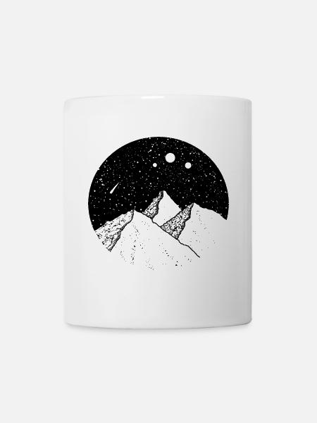 Berge im Sternenhimmel - Tasse - Weiß