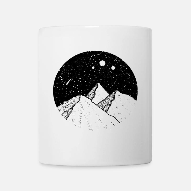 Montagnes dans le ciel étoilé - Mug blanc - blanc