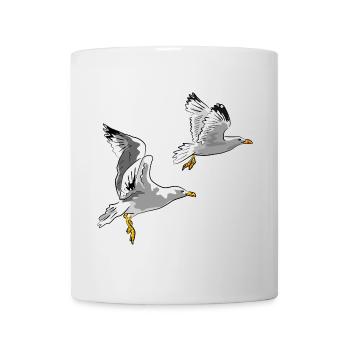 Möwen im Flug Design - Tasse - Weiß - Vorne