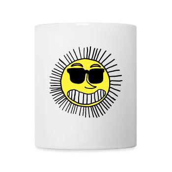 Sonnenlächelnde Vintage-Brillen - Tasse - Weiß - Vorne