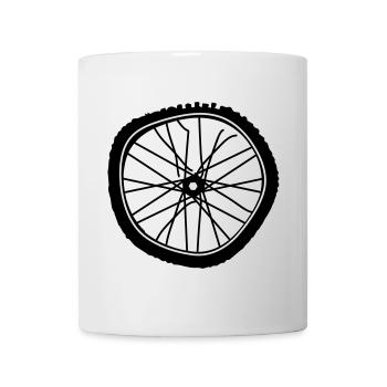 A broken bicycle tire - Mug - white - Front