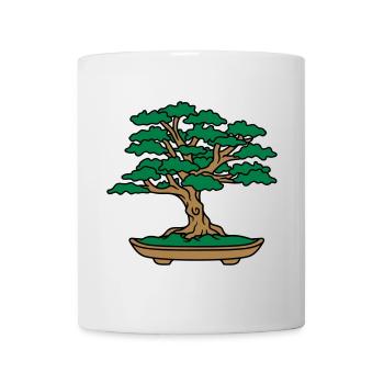 mini bonsai baeumchen blaetter aeste kleiner baum - Tasse - Weiß - Vorne