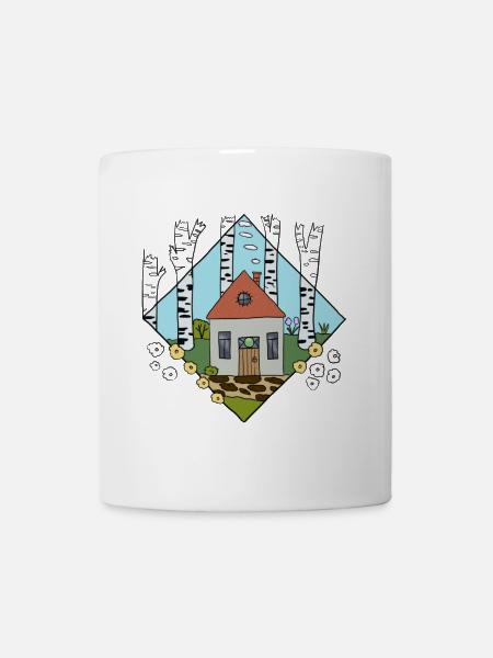 Birkenhaus.png - Tasse - Weiß
