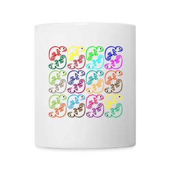 Chamäleon buntes Treiben - Tasse - Weiß - Vorne