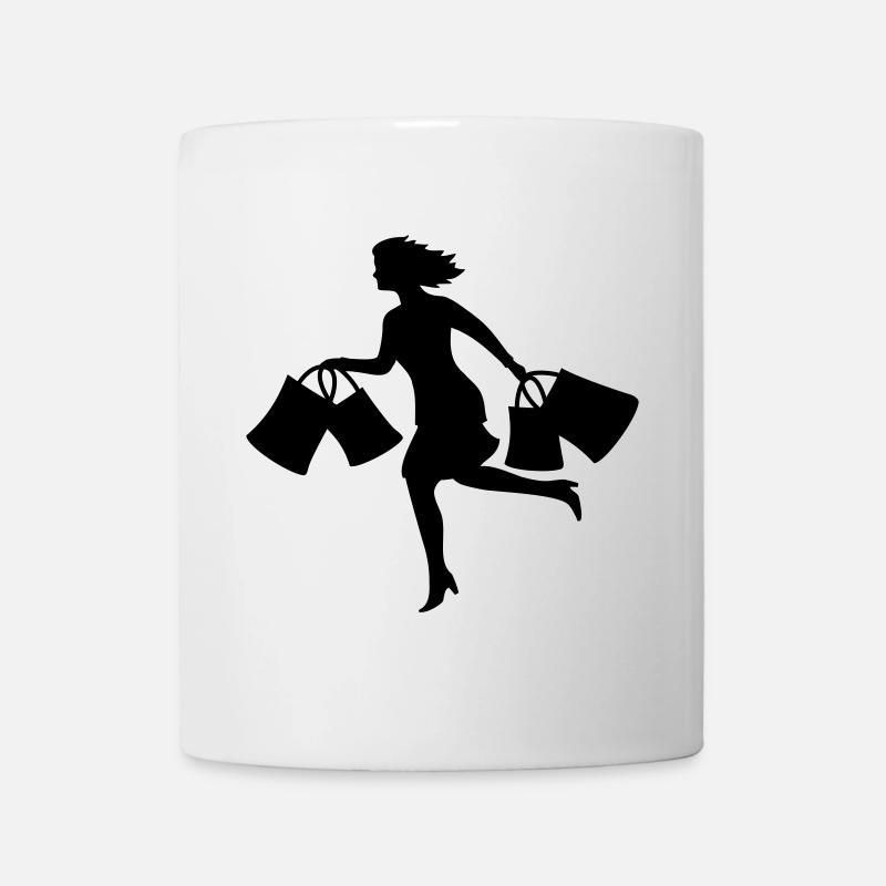 frau shopping laufen - Tasse - Weiß