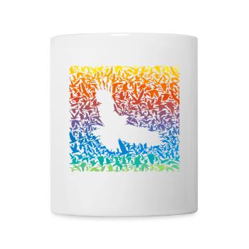 Abstract rainbow predator bird and its prey - Tasse - Weiß - Vorne