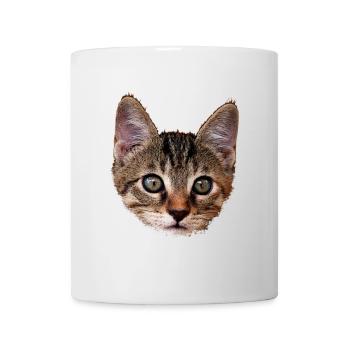 kätzchen Gesicht, tabby Motive, gestromt - Tasse - Weiß - Vorne