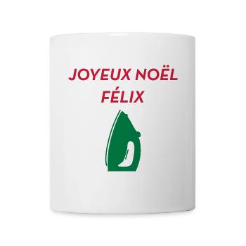 Joyeux Noël Félix / Le Père Noël est une ordure - Mug blanc - blanc - Devant