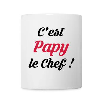 Papy / Grand Pere / Naissance / Bébé Cuisine Chef - Mug blanc - blanc - Devant