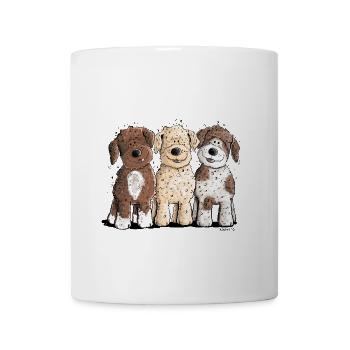 Lagotto Romagnolo Team I chien de dessin animé chien d'eau - Mug blanc - blanc - Devant