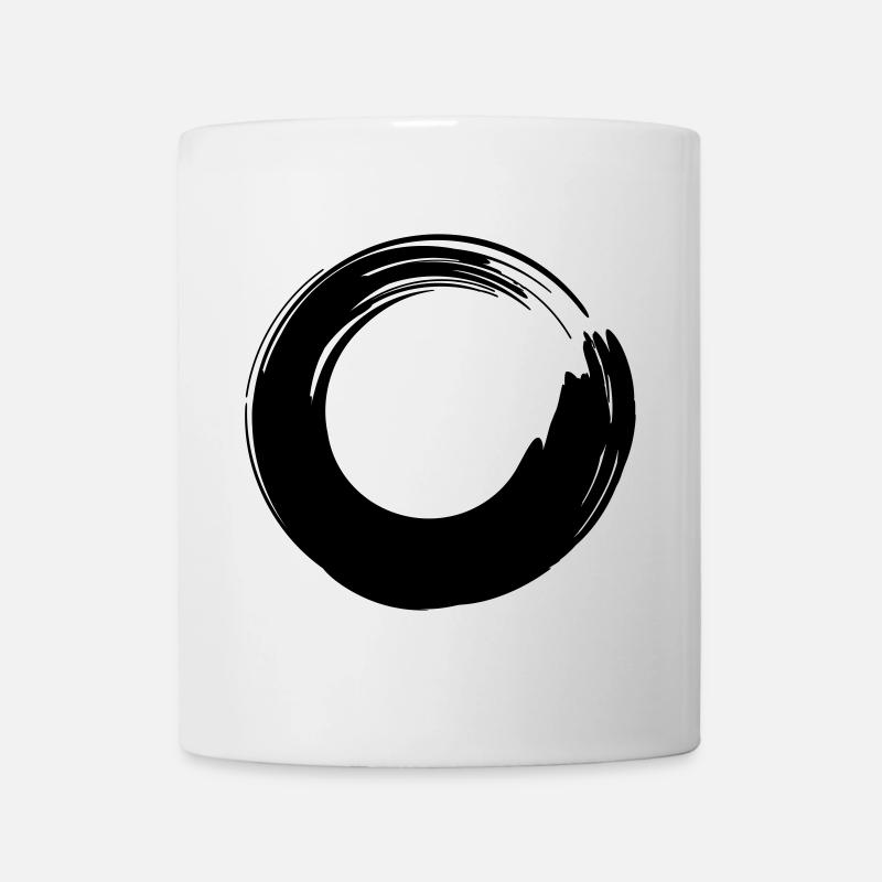 Pinselstrich-Kreis - Tasse - Weiß