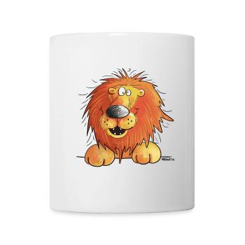 Funny lion i lion head comic i illustration - Mug - white - Front