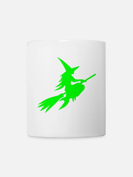 Sorcière vert néon effrayant - Mug blanc - blanc
