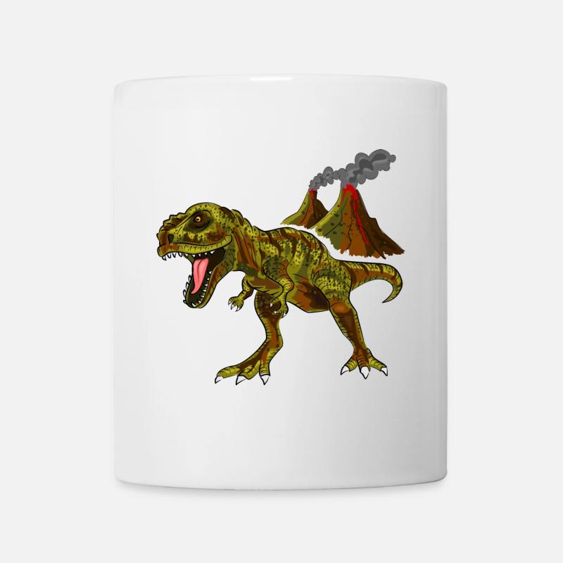 Dinosaurier Vulkan - Tasse - Weiß
