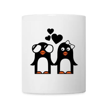 valentinstag pinguine - Tasse - Weiß - Vorne