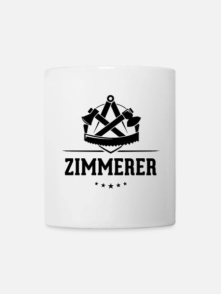Zimmerer Zunft mit Schriftzug - Tasse - Weiß