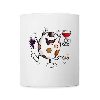 Katze mag Wein - Tasse - Weiß - Vorne