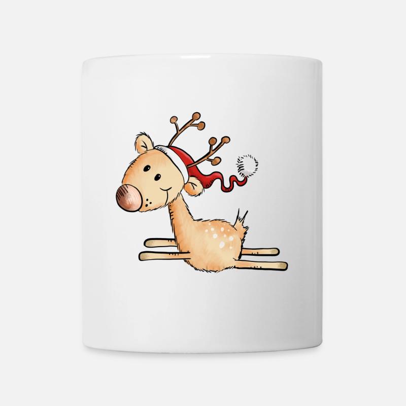 Springendes Rentier - Weihnachten - Geschenk - Tasse - Weiß