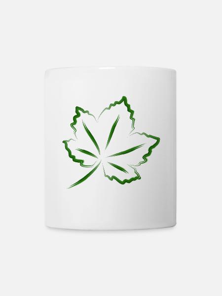 Dekoratives Blatt - Tasse - Weiß