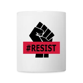 Hashtag Resist - Raised Fist - Black Power - Mug - white - Front