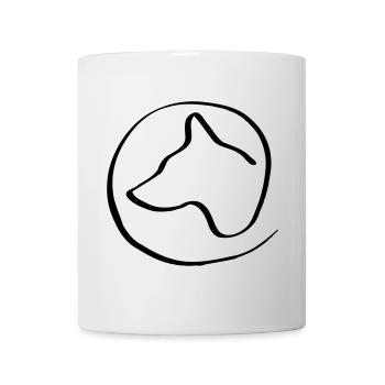 Hundekopf im Kreis - Tasse - Weiß - Vorne