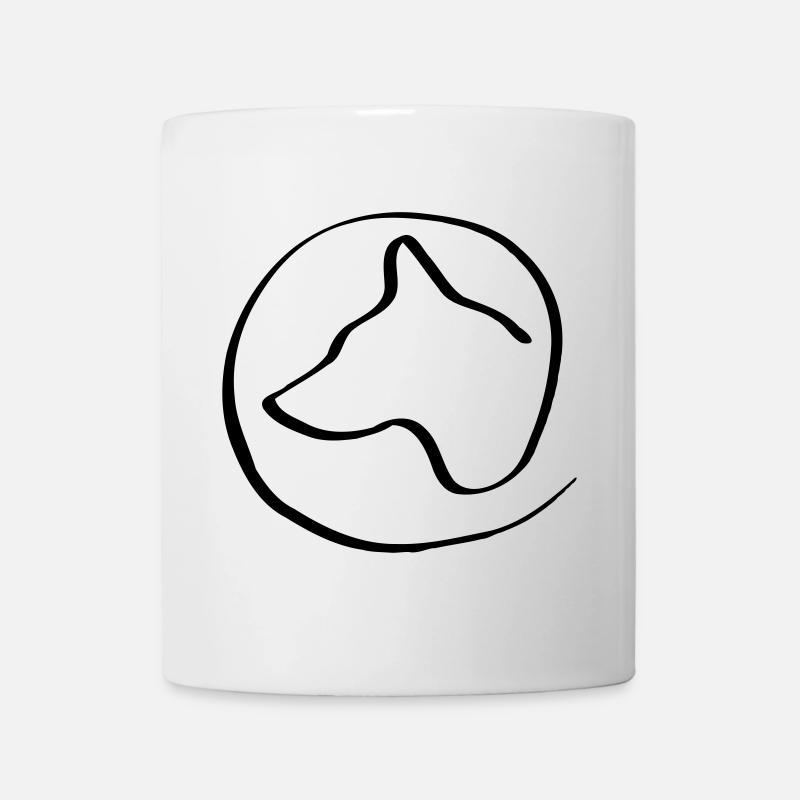Hundekopf im Kreis - Tasse - Weiß