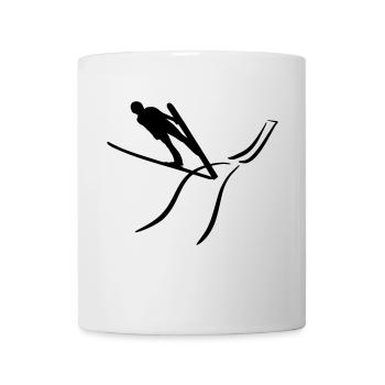 Skispringen, Skispringer und Schanze - Tasse - Weiß - Vorne